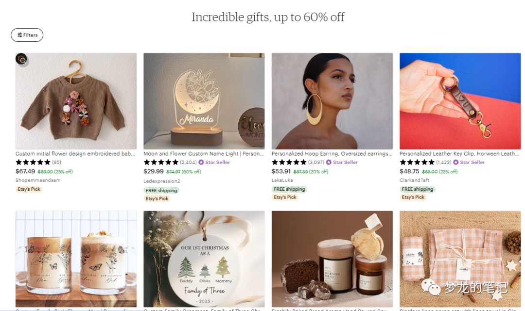 Etsy 60%的折扣推广