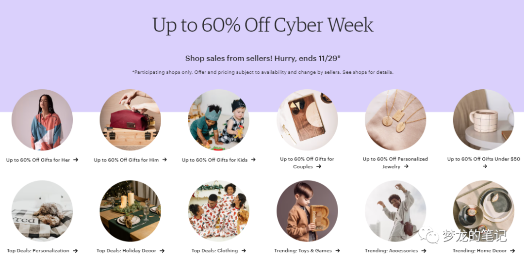 Etsy 60%的折扣推广