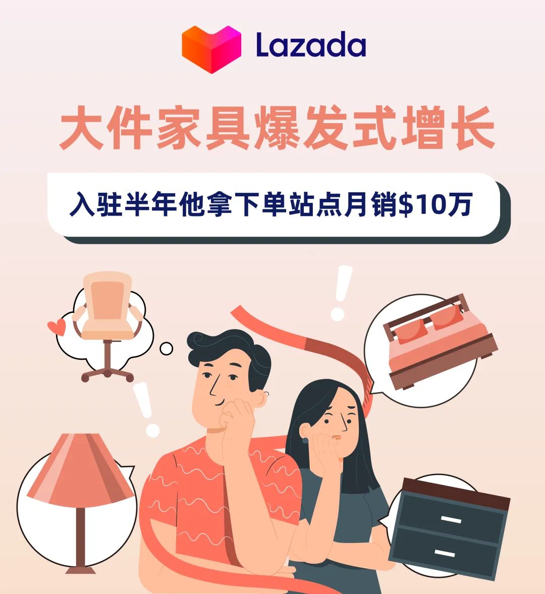 大件家具爆发式增长,他入驻半年拿下单站点月销$10万