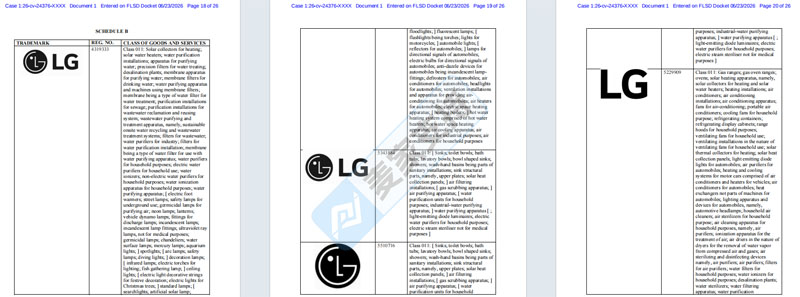 26-cv-24374｜重磅维权！LG家电品牌连发三案！TRO批量封店警报已拉响
