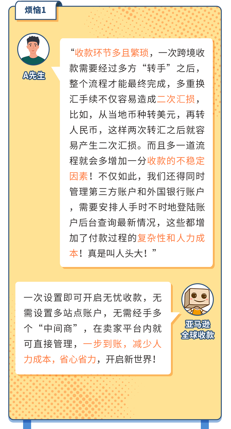 有二次汇损？收款不稳定？亚马逊一站式全球收款来了，人民币直接到账！