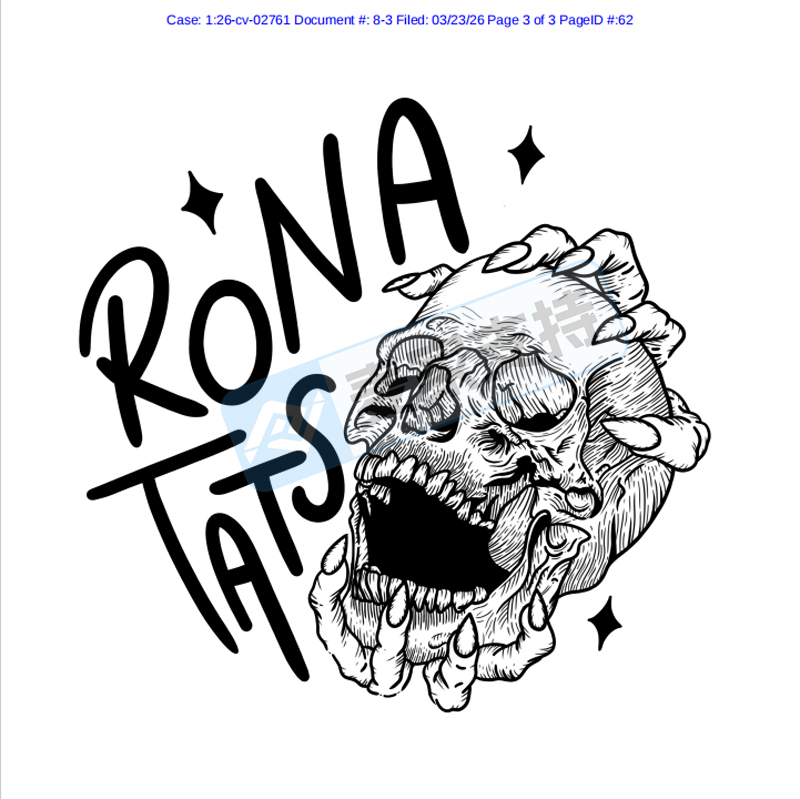 26-cv-02761，David律所代理Rona纹身隐匿维权，跨境卖家速排查下架高危链接！