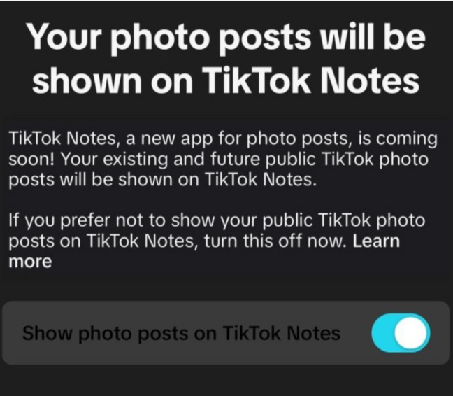 TikTok扩展社交版图，新应用TikTok Notes挑战图片分享市场