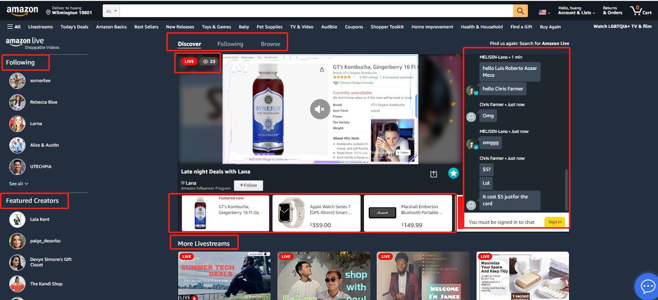 亚马逊网红直播会在哪些位置为卖家引流