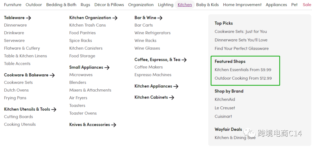 如何运用Wayfair前台跟踪热门品类?