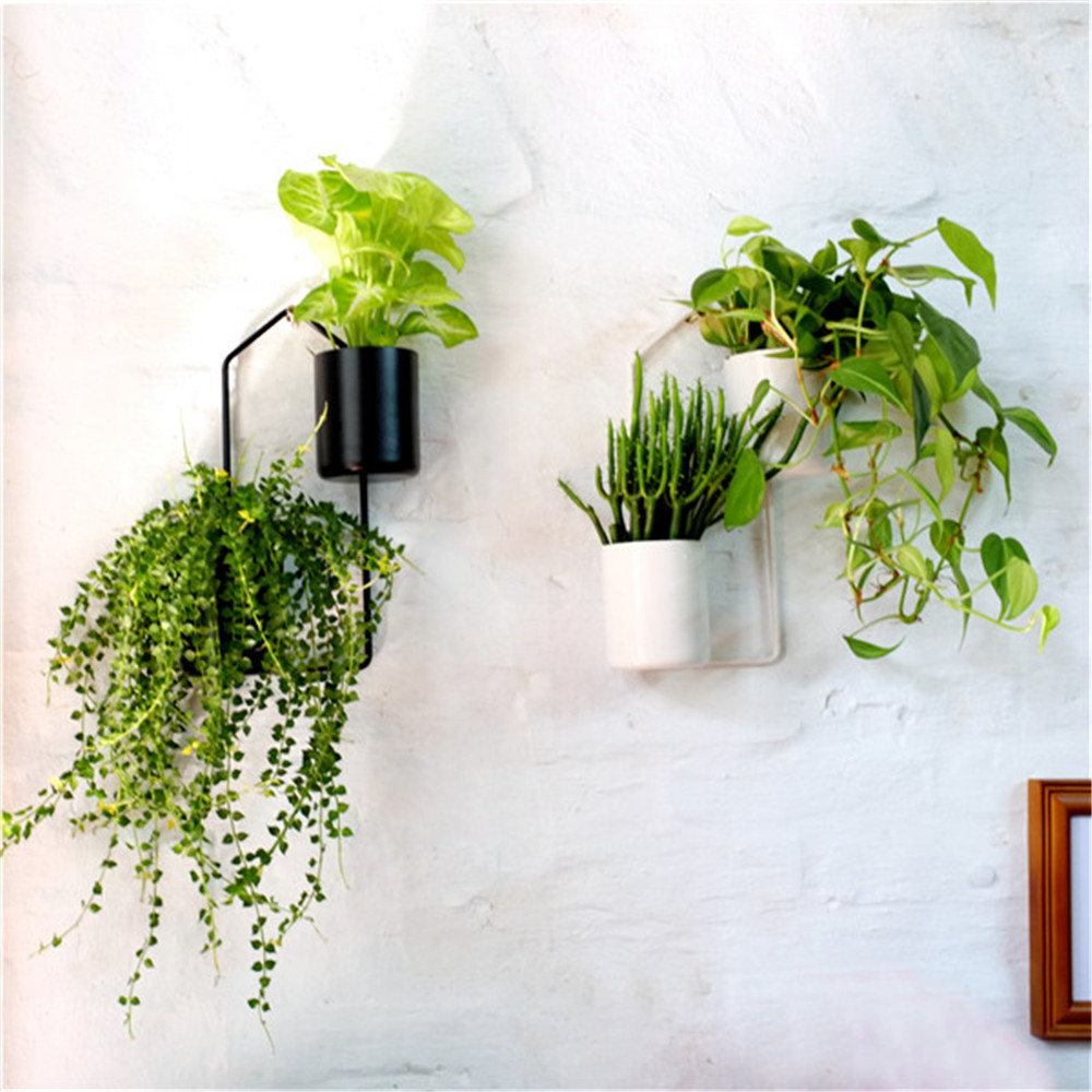 创意铁艺花器挂墙两杯架