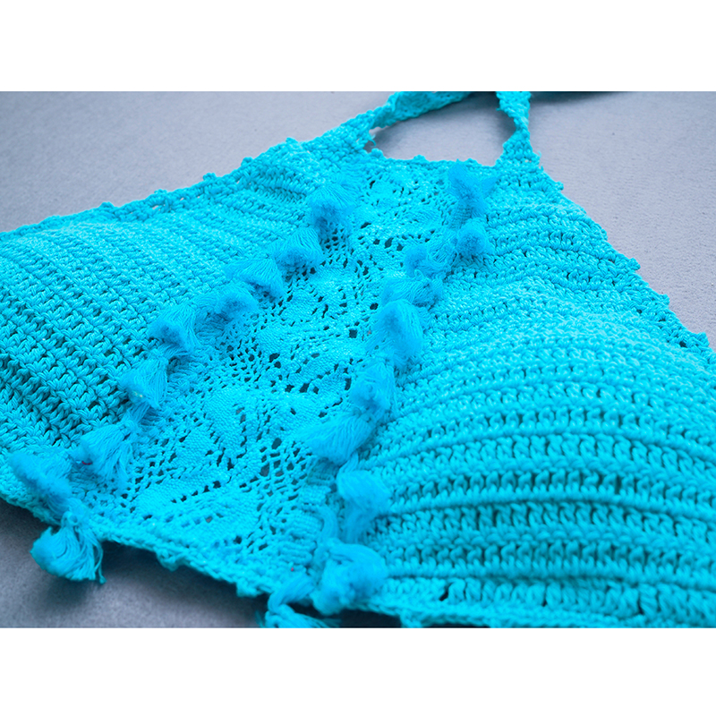 2019欧美纯手工针织沙滩温泉泳衣