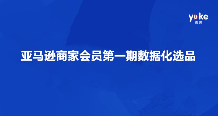 亚马逊商家会员第一期数据化选品