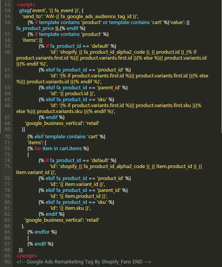 如何将Google Ads再营销代码添加到Shopify
