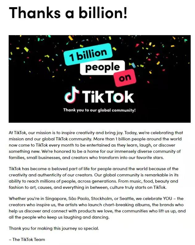 海外流量密钥!TikTok月活跃度用户超10亿!