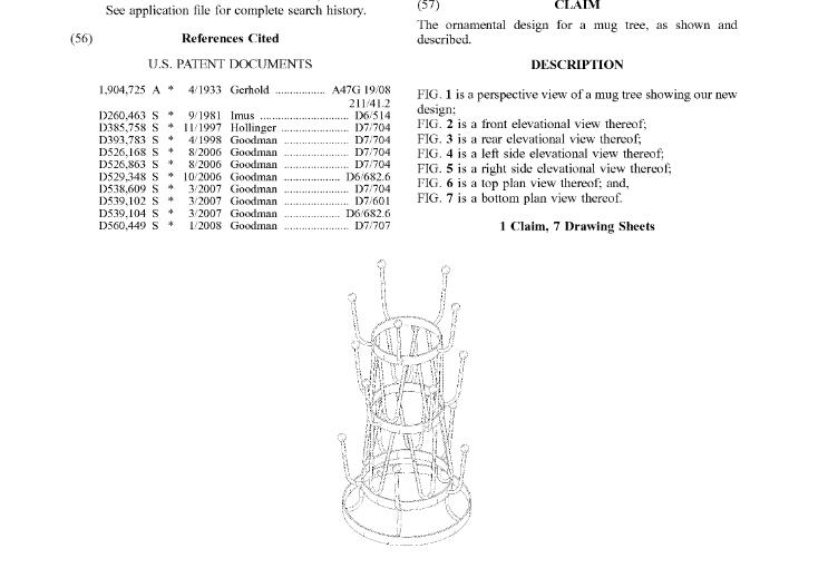 干货|亚马逊Listing外观专利侵权提前预警|【 马克杯架】