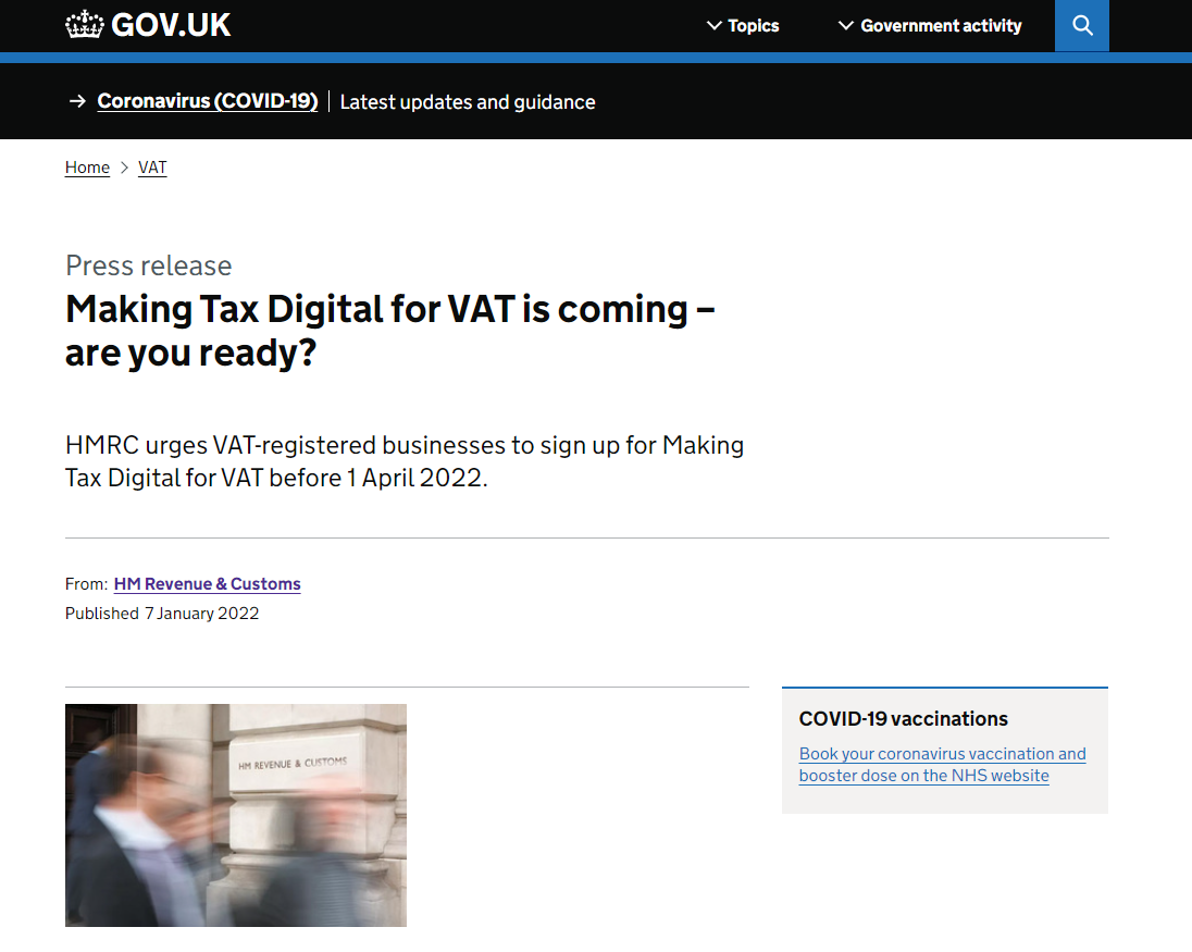 4月1号英国增值税数字化（MTD）即将到来，您准备好了吗？