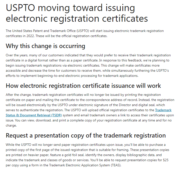 美国商标注册-证书篇