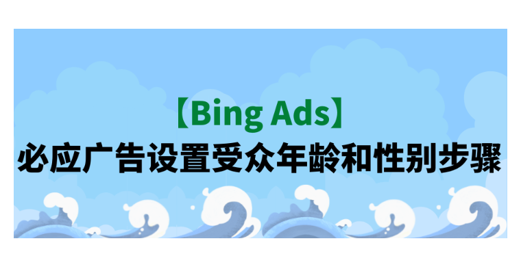 【Bing Ads】必应广告设置受众年龄和性别步骤