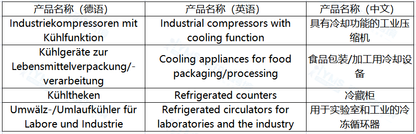 德国EPR，涉及德国的废弃电气和电子设备 (WEEE)的产品（1-3类）