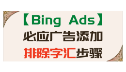 【Bing Ads】必应广告添加排除字汇步骤