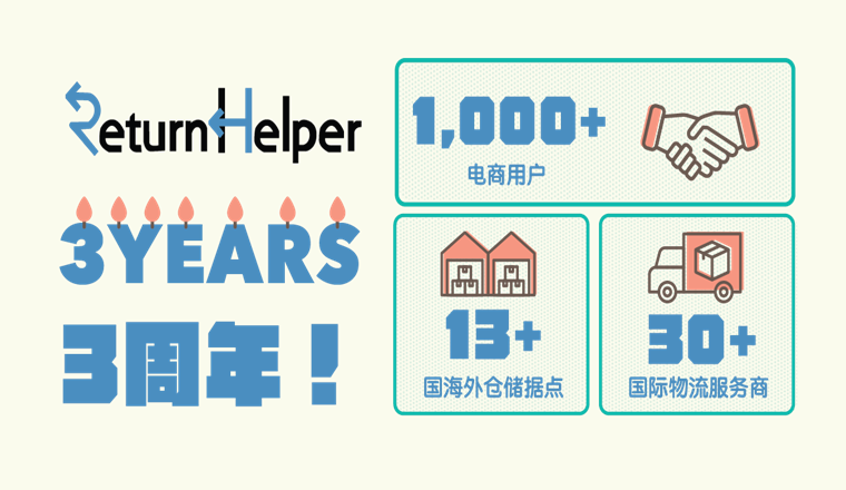 Return Helper 成立3 周年，助力跨境电商解决 60 万件退货！
