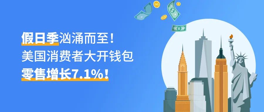 假日季汹涌而至！美国消费者大开钱包，零售增长7.1%！