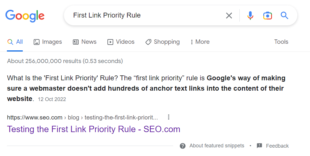 谷歌SEO中的First Link Priority Rule你了解吗？