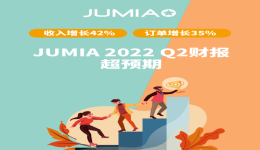 收入增长42%！订单增长35%！Jumia 2022 Q2财报超预期！