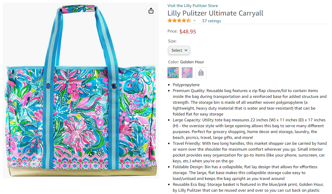 侵权卖家请注意！丽莉普利策 Lilly Pulitzer版权已由GBC律所代理维权，现已提出TRO禁令，请尽快提现下架！