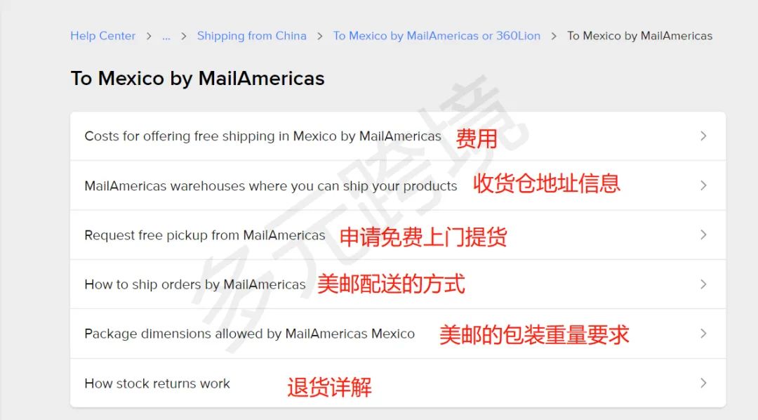 美客多墨西哥站自发货订单最全流程