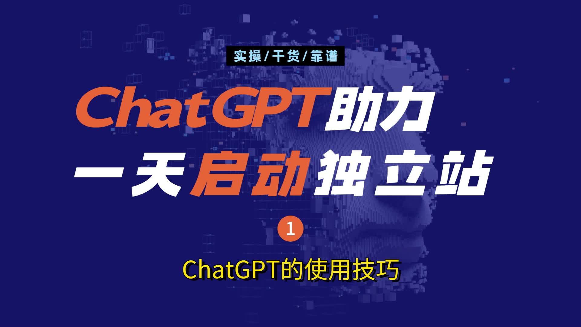 ChatGPT使用技巧-《ChatGPT助力一天启动跨境电商外贸独立站》系列-01