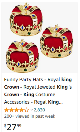 “国王经济”来了！国王加冕主题派对产品热度持续飙升