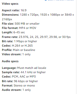 亚马逊视频广告素材不符合要求，来看看调整方法！