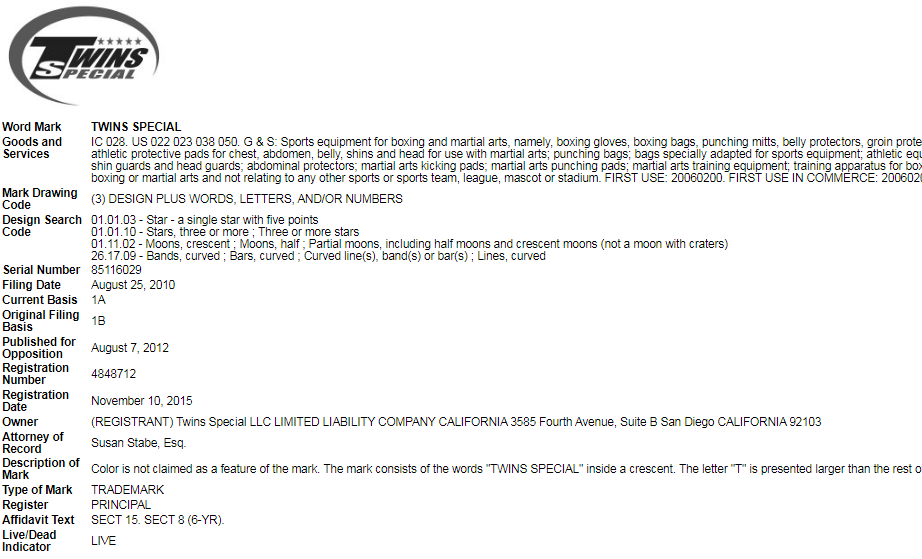 速查!Twins Special 拳击手套卷土重来!Sabaton 乐队发起商标维权!