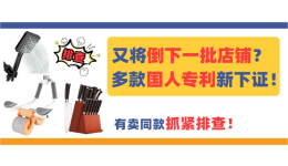 又将倒下一批店铺？多款国人专利新下证！有卖同款的抓紧排查！