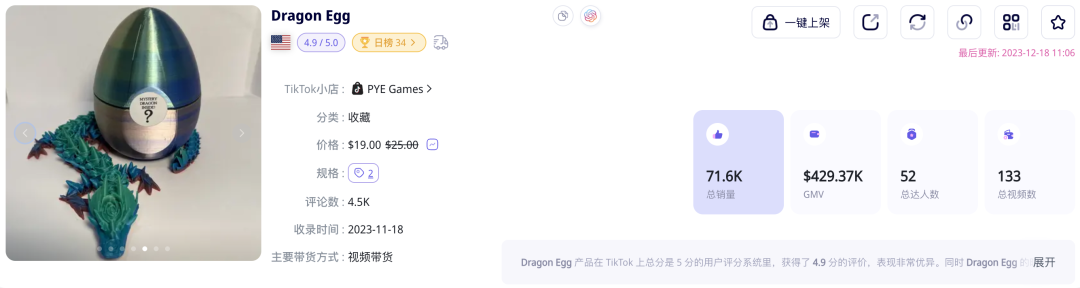 高毛利“龙蛋”玩具火销TikTok，美国小店靠3D打印营收近百万美元！