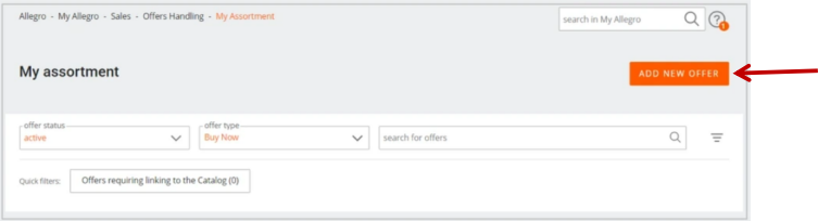 Allegro企业账户上架产品（offer）指南