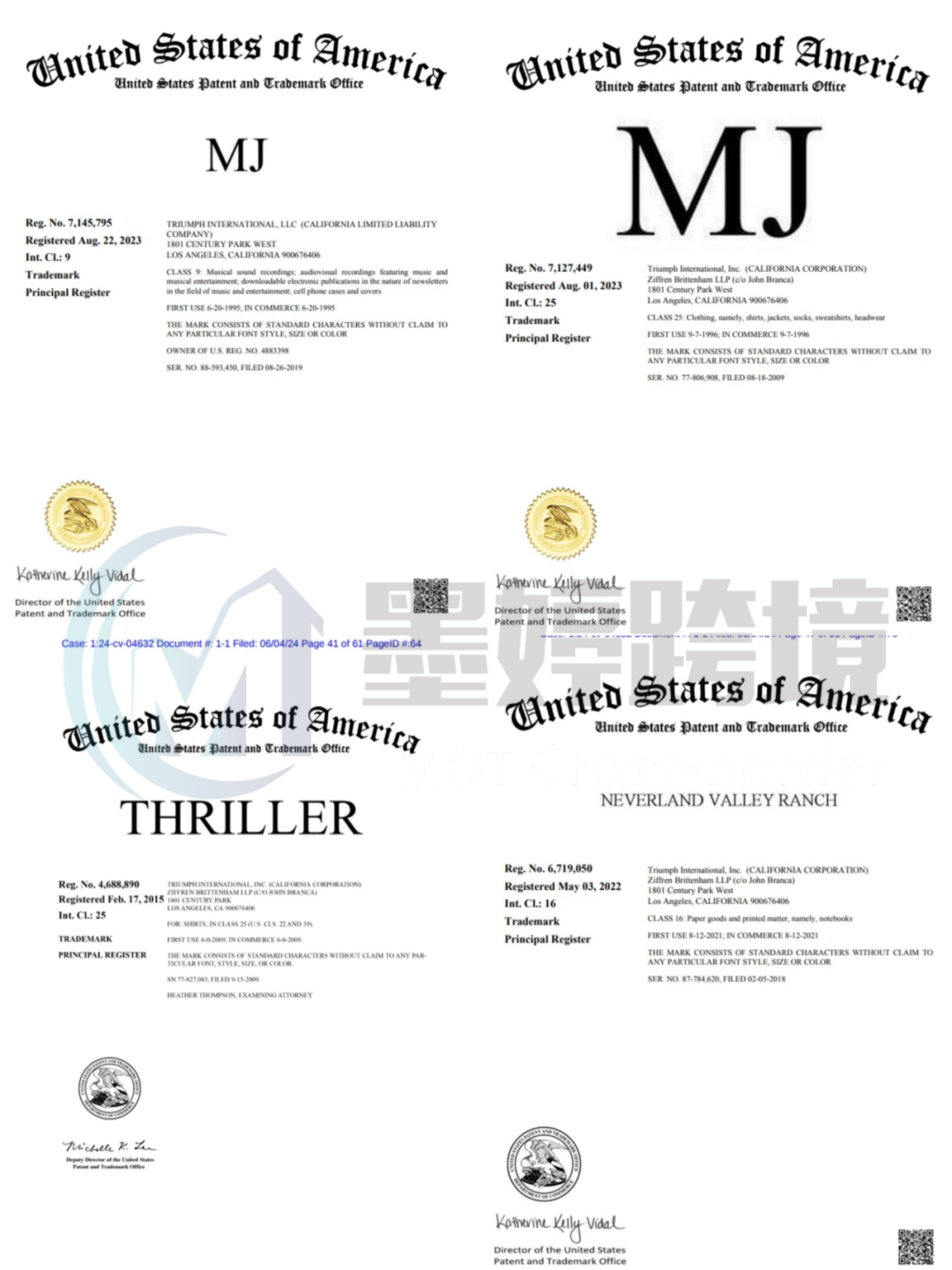 惊！超800家店铺被起诉！国人专利发起TRO维权！迈克尔·杰克逊首次发案！涉及商标众多！