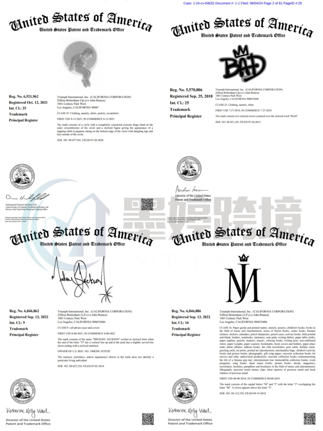 惊！超800家店铺被起诉！国人专利发起TRO维权！迈克尔·杰克逊首次发案！涉及商标众多！
