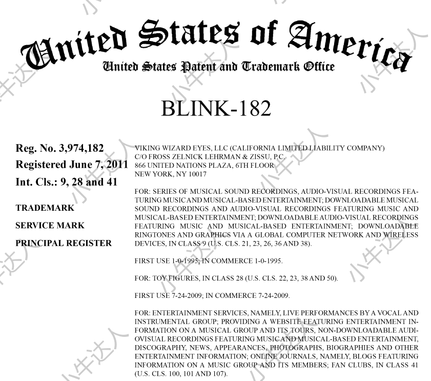 警惕！TRO案件避雷：BLINK-182商标