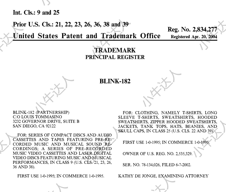 警惕！TRO案件避雷：BLINK-182商标