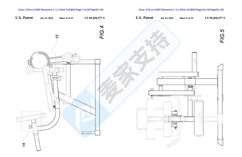 24-cv-11897，天呐撸！健身器材专利维权，已成功TRO冻结