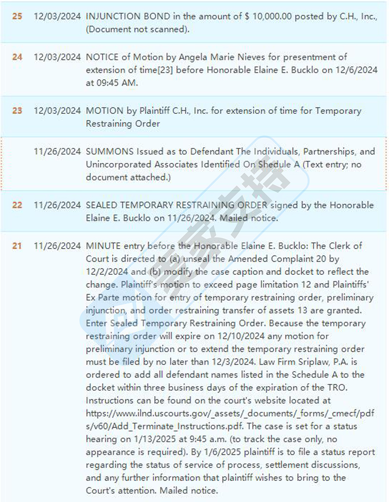 24-cv-11162，Advice From 商标+版权隐匿维权，已TRO冻结