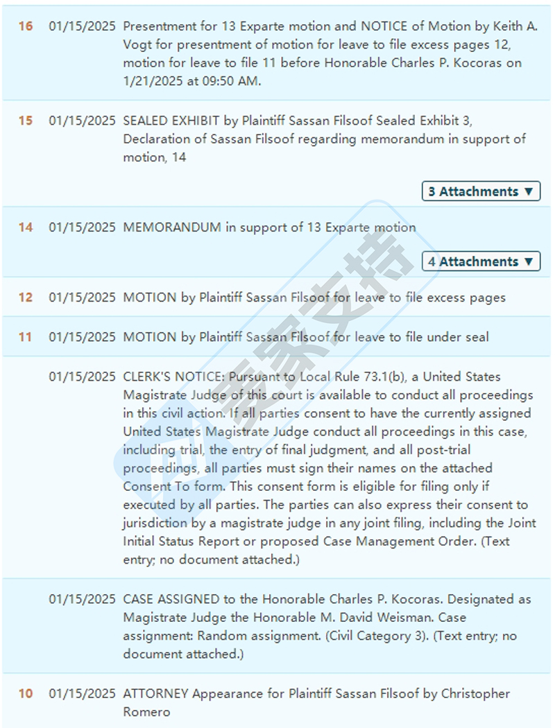 25-cv-00467，Sassan Filsoof更新版权再维权，曾TRO冻结213店