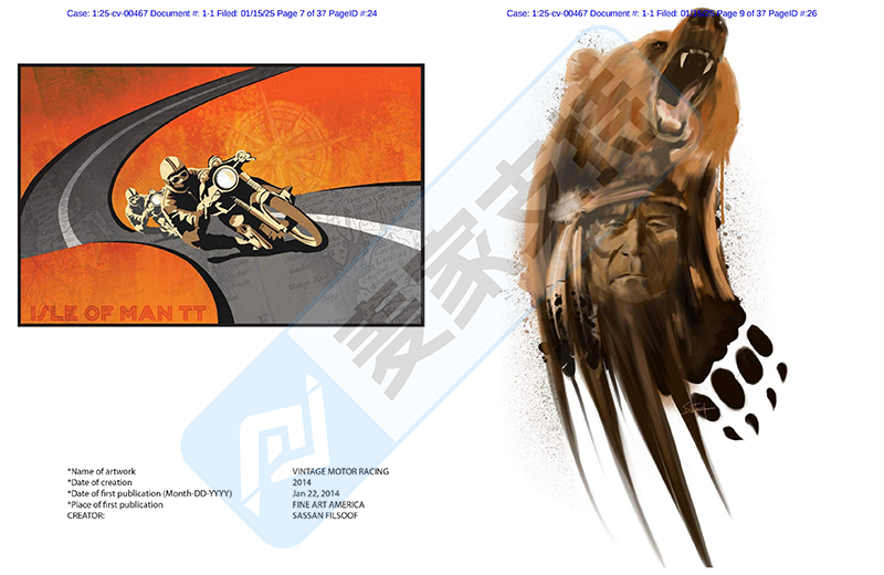 25-cv-00467，Sassan Filsoof更新版权再维权，曾TRO冻结213店