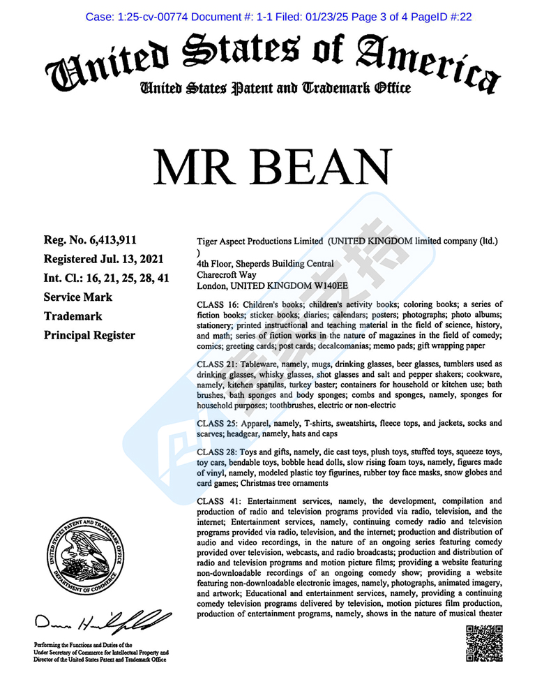 25-cv-00774，谁懂啊！几代人的记忆憨豆先生也维权啦！