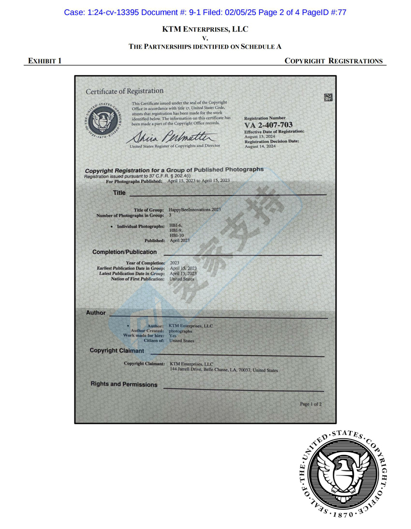 24-cv-13395，Sullivan又一匿名版权案件曝光，蜂箱检查架高危！