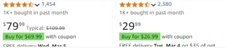 内卷加剧！亚马逊coupon直接显示券后价！