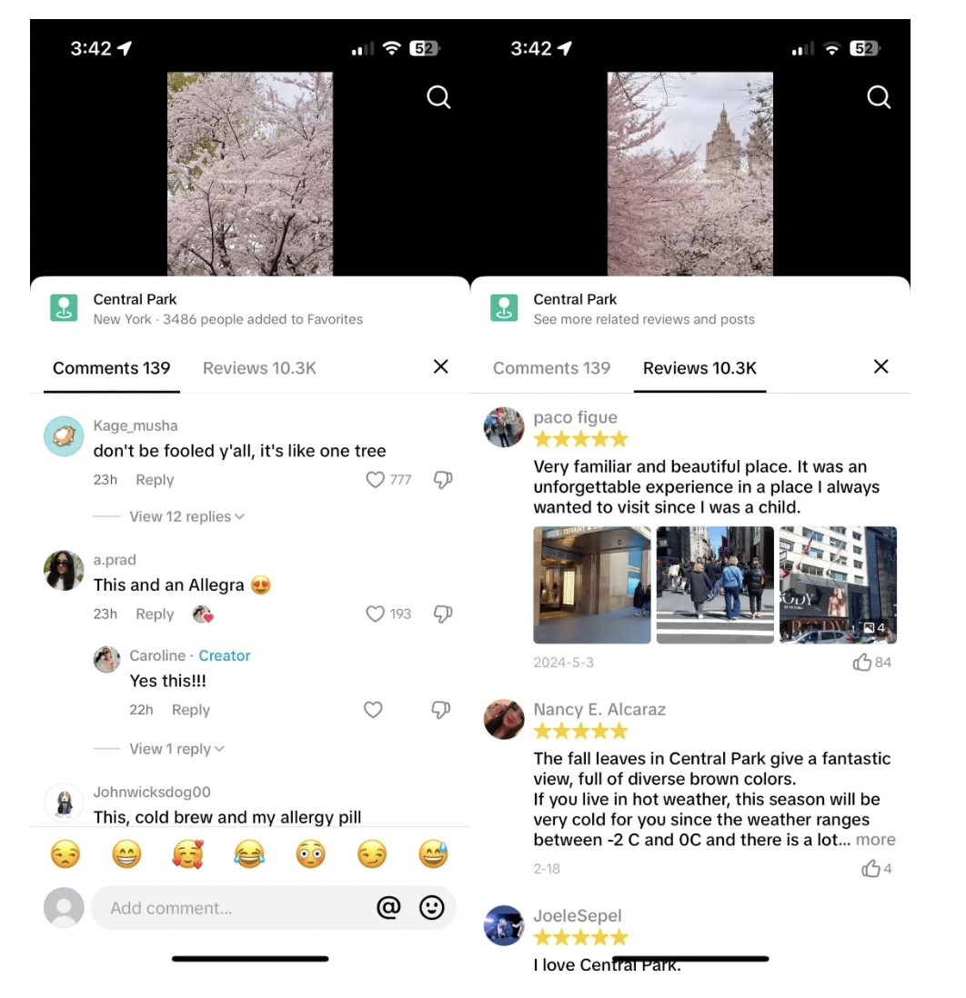 TikTok本地化再出大招！测试地点评分功能，申请两项新服务商标
