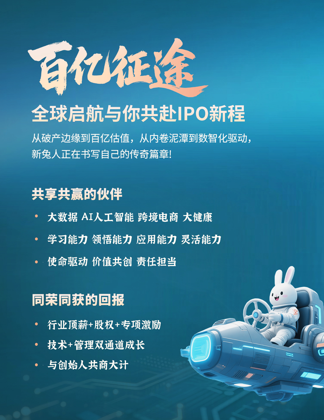 新兔百才计划全球启航与你共赴IPO新程