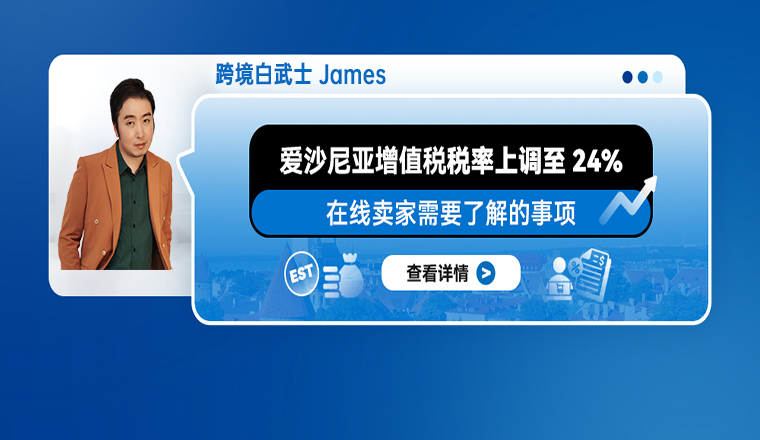 爱沙尼亚增值税税率上调至24%：在线卖家需要了解的事项