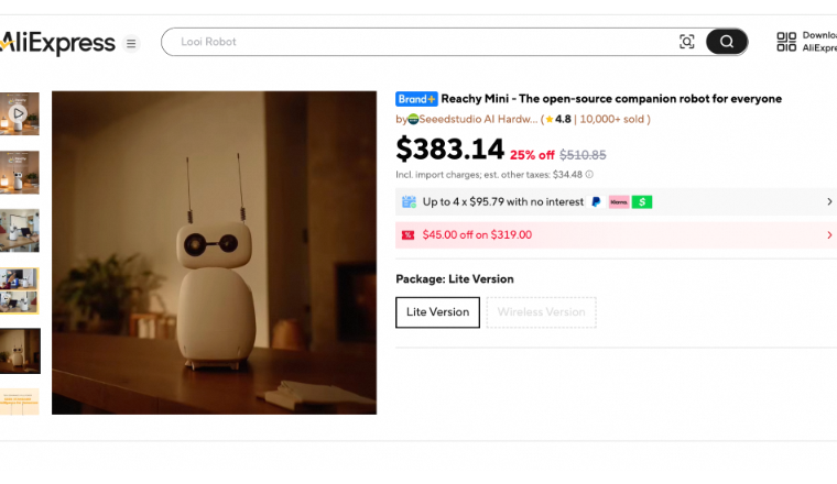全球开卖！英伟达CES同款机器人Reachy Mini登陆阿里速卖通