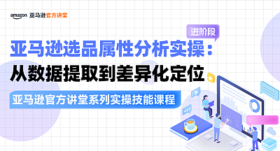 【亚马逊官方讲堂系列实操技能课程】亚马逊选品属性分析实操：从数据提取到差异化定位