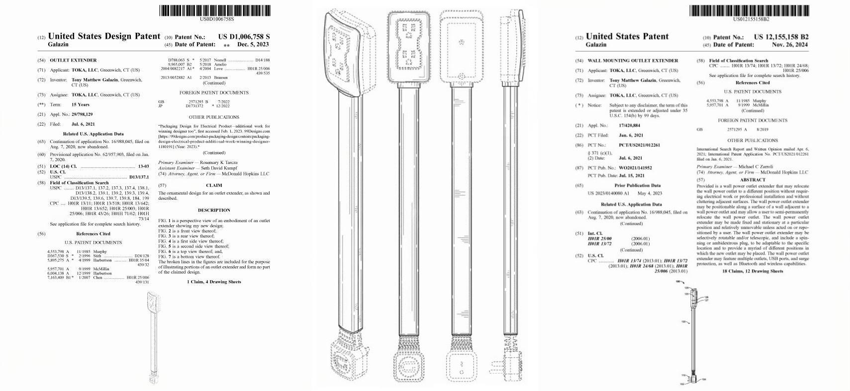 有被告名单,专利发威,25-cv-593插座延长器和25-cv-3646伸缩水管和25-cv-836电池盒